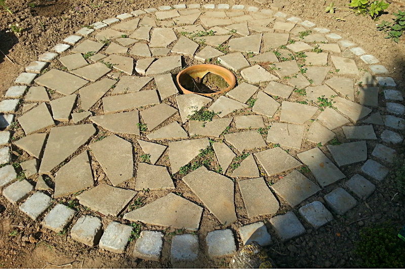 rond terras betontegels